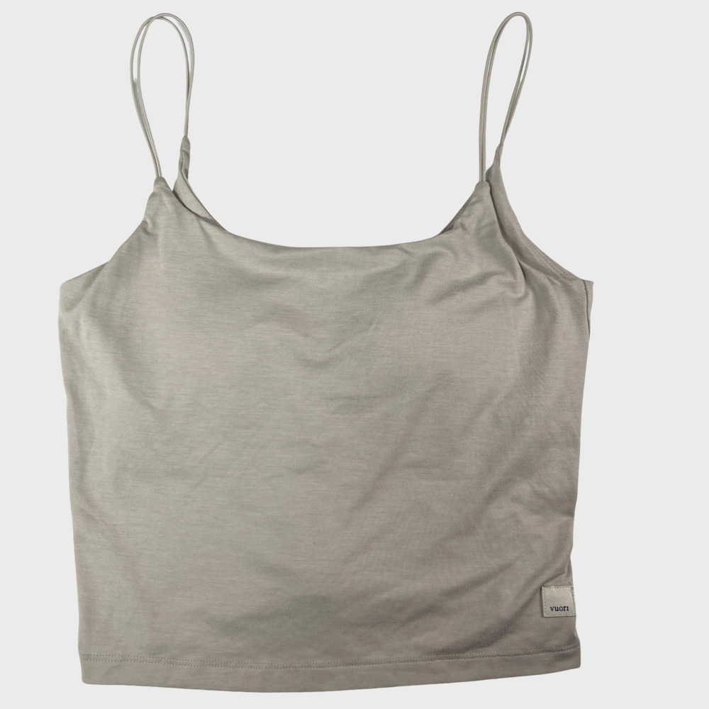 Vuori Lux Cami Tank Bra M VW1111 Heather Suede Double Strap Yoga Crop Top Shirt